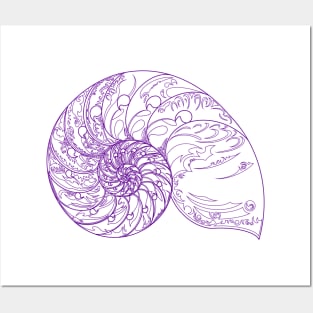 Tears of the Indigo Nautilus - Geometric Art - Septcho21 Posters and Art